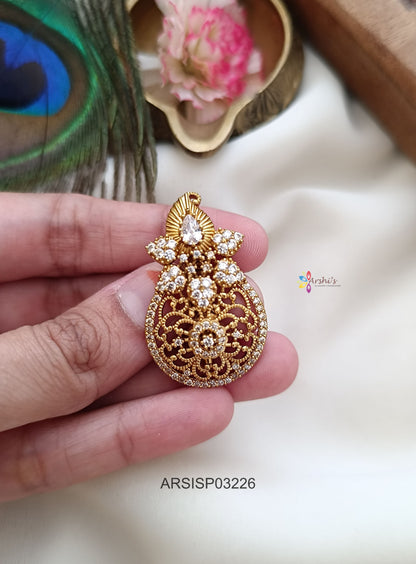 Mango White Stone Saree Pin