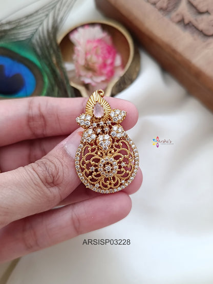 Mango Pale Pink Stone Saree Pin