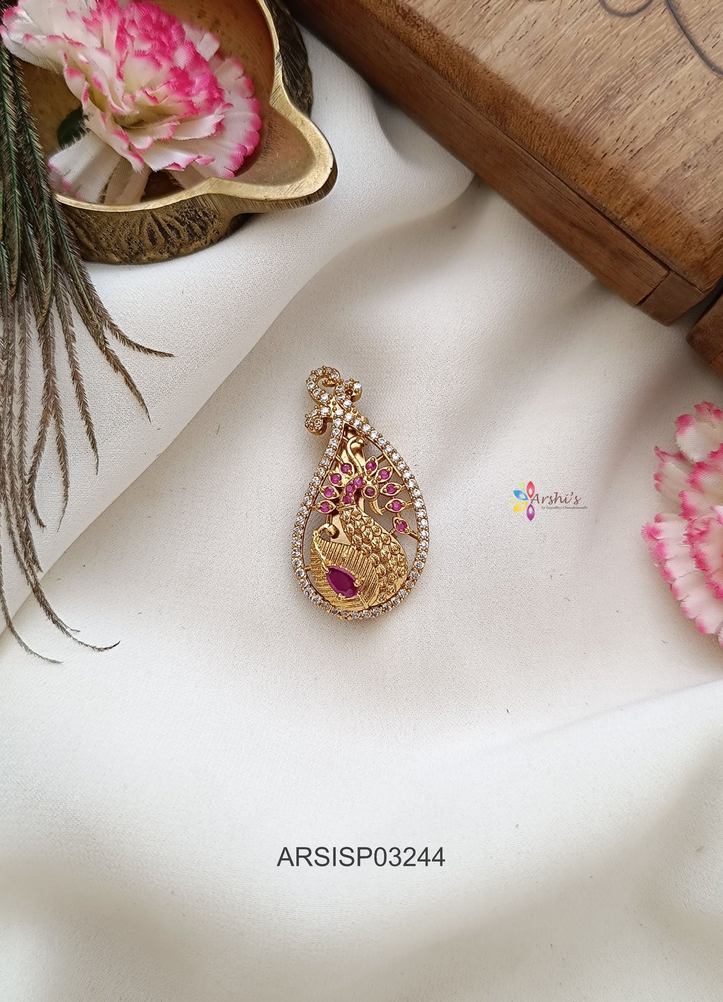 Peacock Design Saree Pin