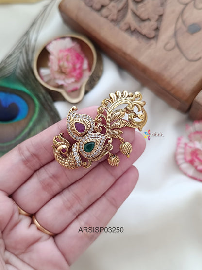 Peacock Mango Saree Pin