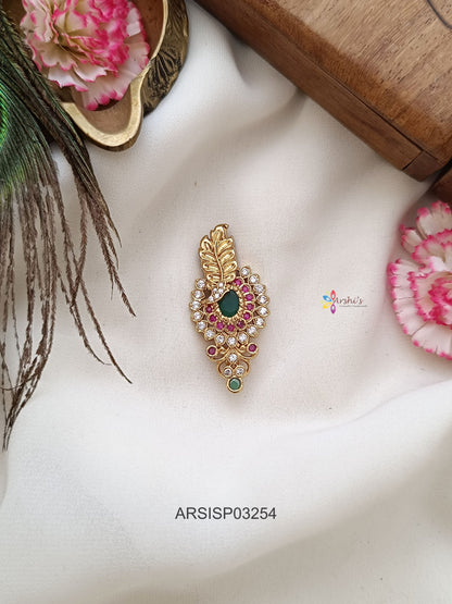 Leaf Stone Saree Pin