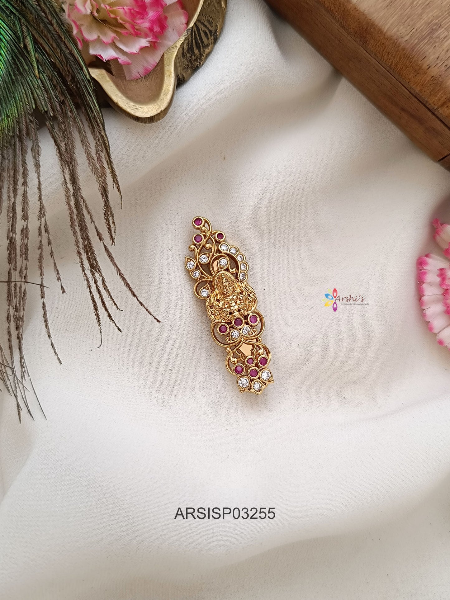 Lakshmi Stone Design Saree Pin