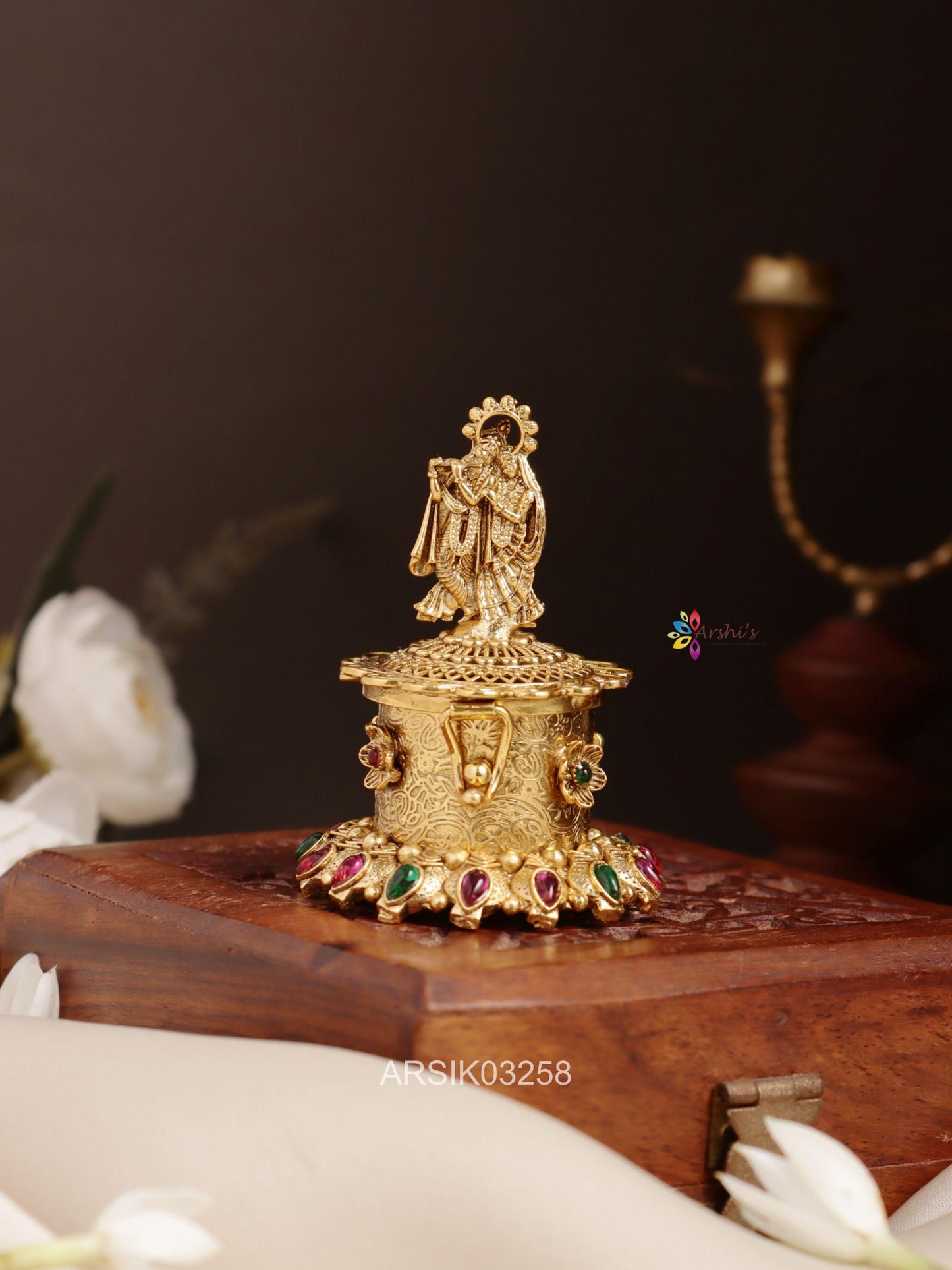 Radha Krisha Kumkum Box