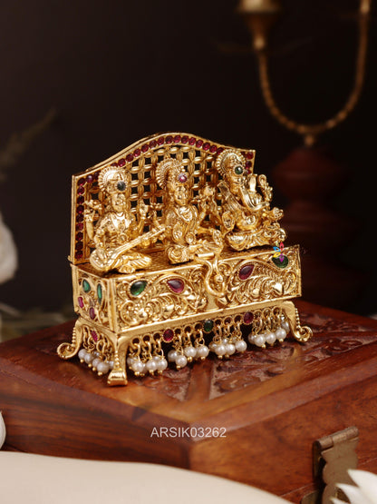 Lakshmi Saraswathi and Ganesha Kumkum Box