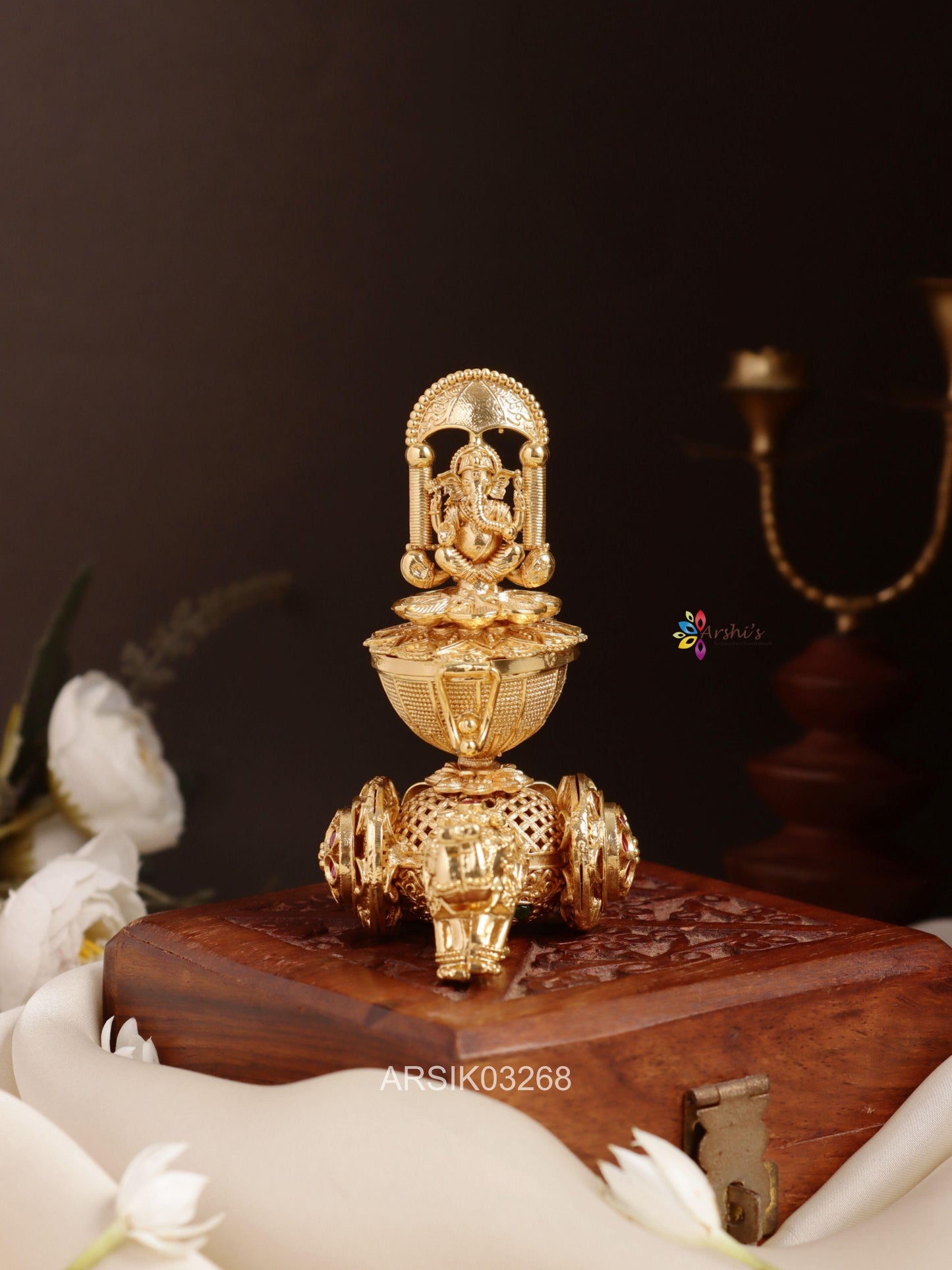 Ganesha Chariot Kumkum Box