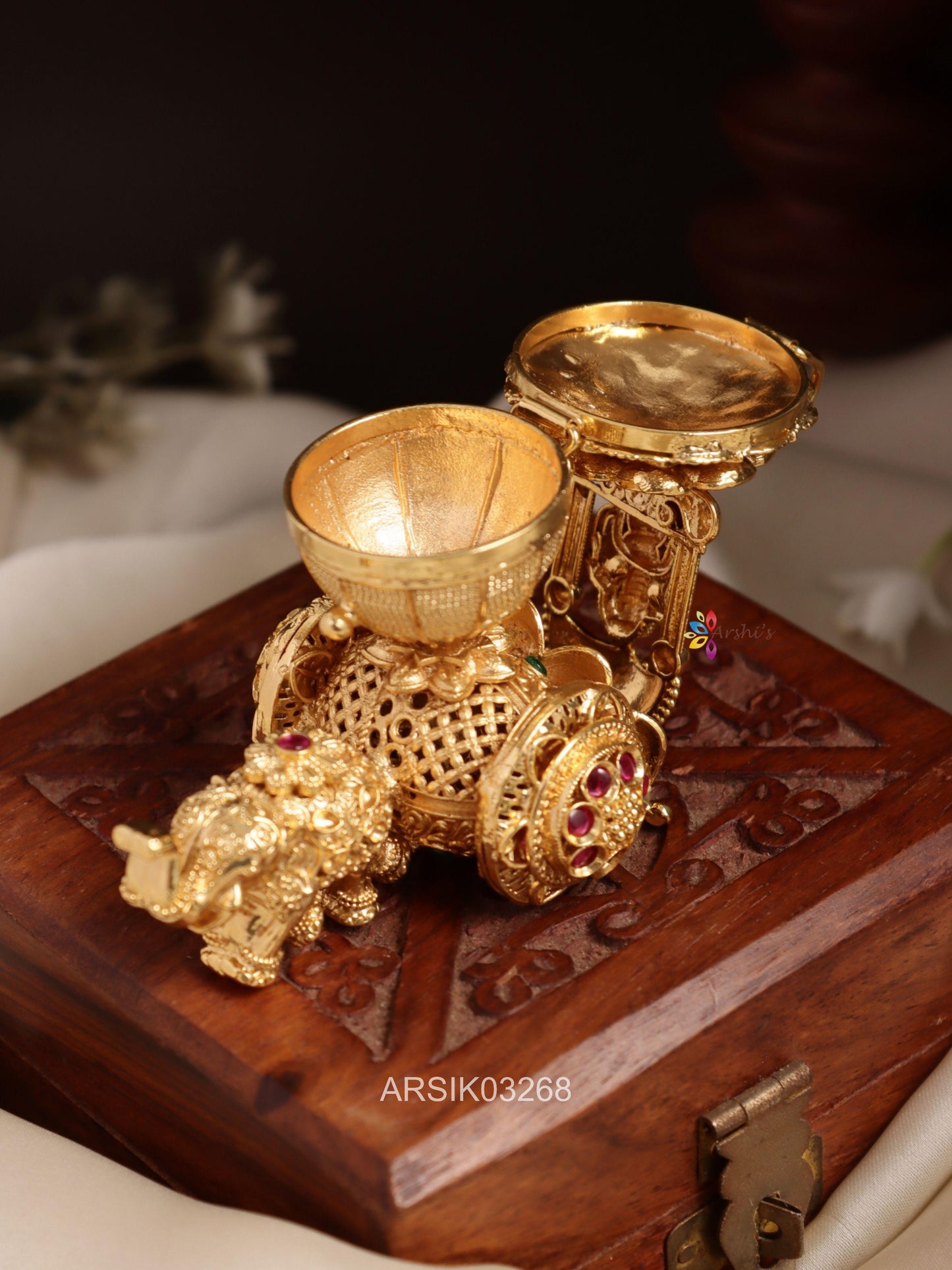 Ganesha Chariot Kumkum Box