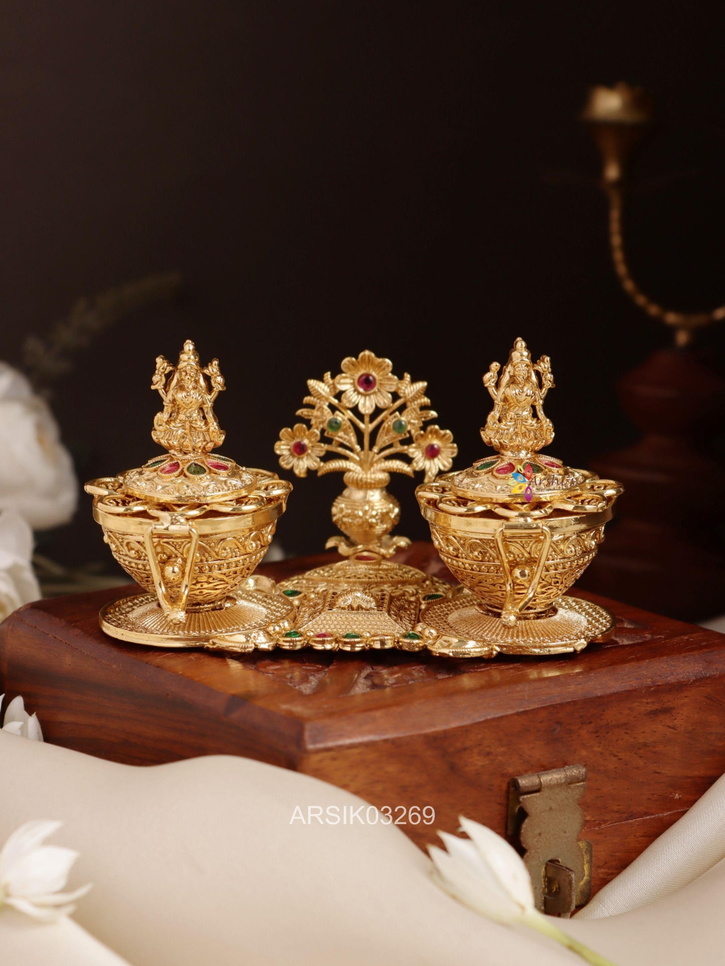 Temple Lakshmi Kumkum Box