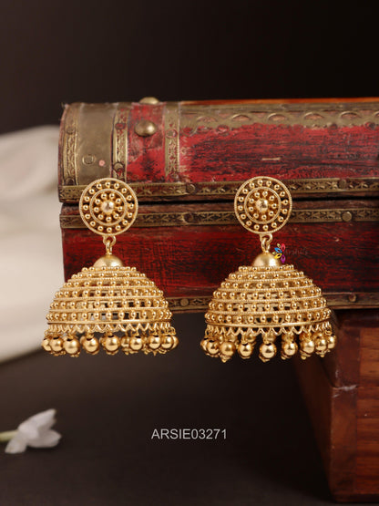One Gram Gold Plain Jhumka