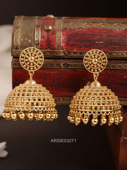 One Gram Gold Plain Jhumka