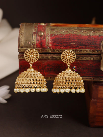 One Gram Gold Pearl Drop Jhumka