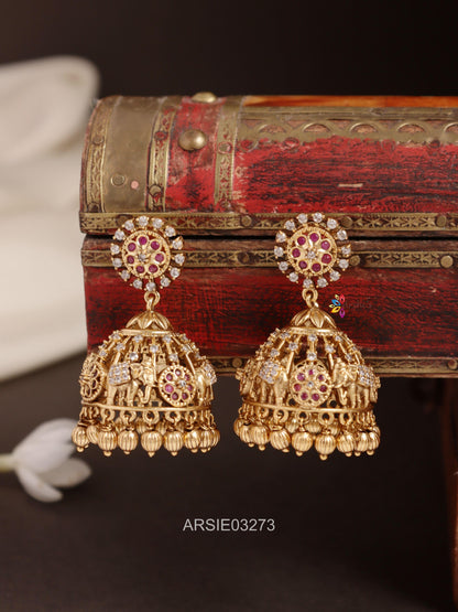 Elephant Design Kemp Jhumka