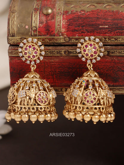 Elephant Design Kemp Jhumka