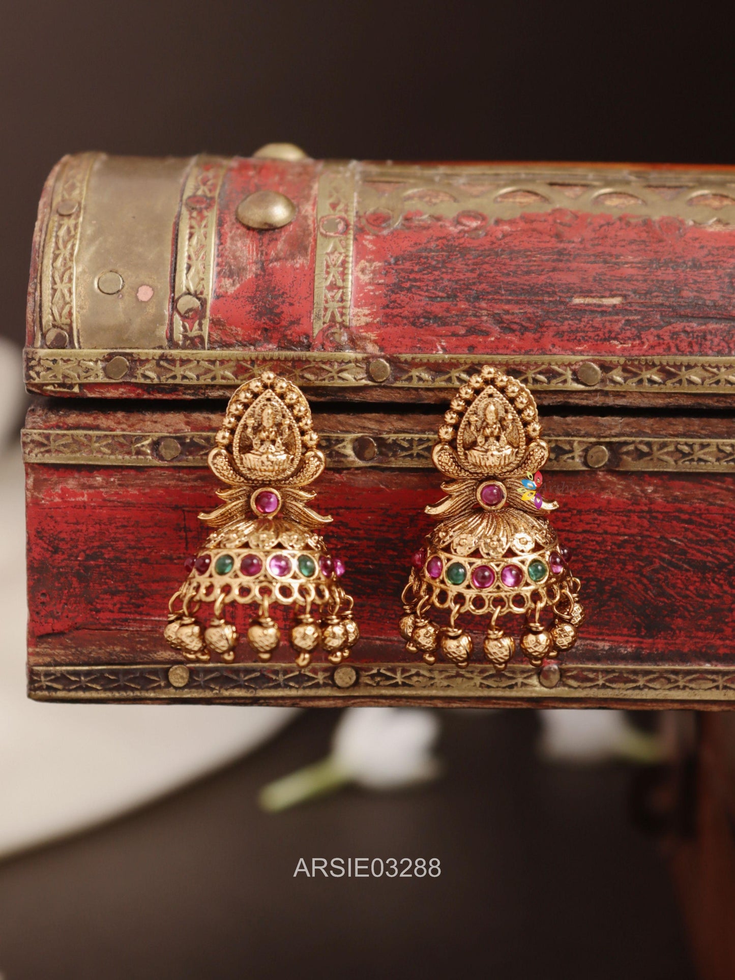 Temple Gold Drop Half Jhumka