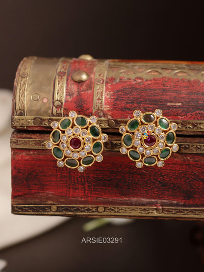Emerald Stone Earstuds
