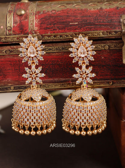 White Stone Long Jhumka