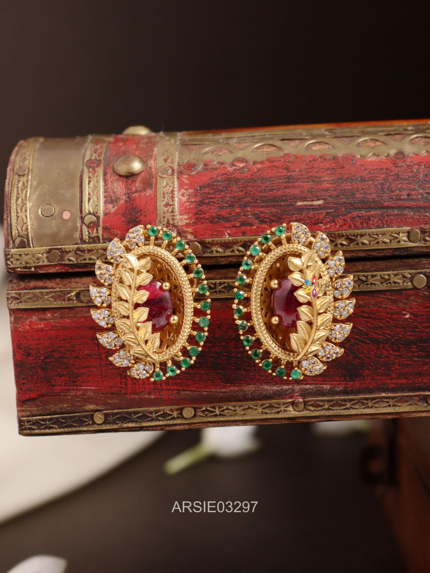 Multi Stone Oval Earstuds