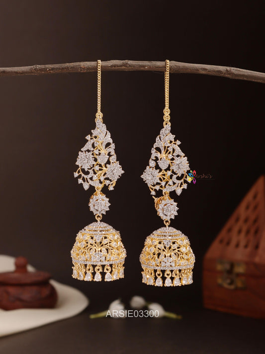 Kushboo Inspired AD Stone Jhumkas