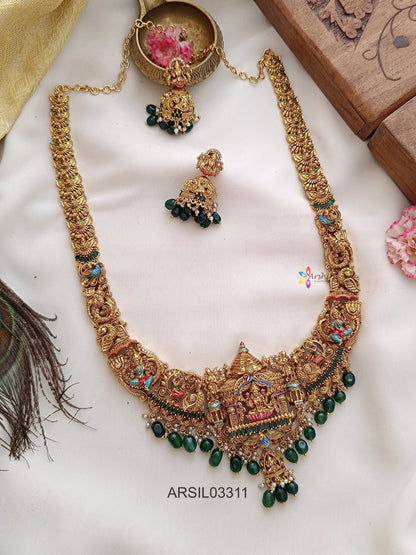 Bridal Temple Green Bead Long Haram