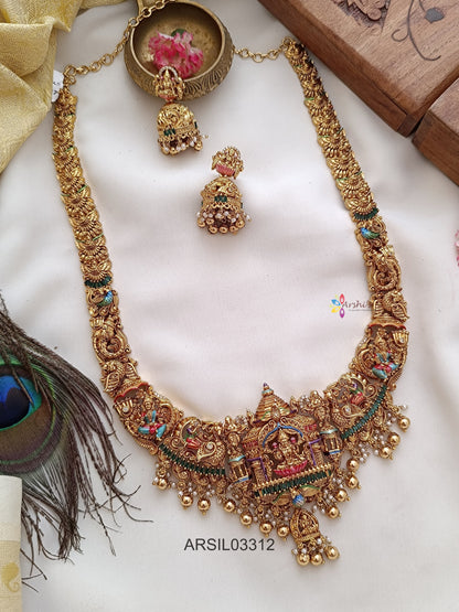 Bridal Temple Gold Bead Long Haram