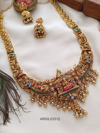 Bridal Temple Gold Bead Long Haram