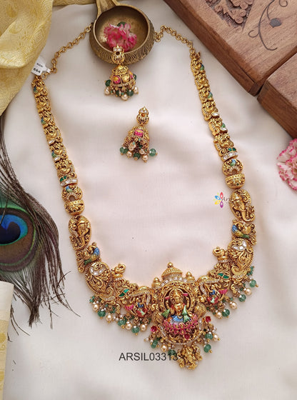 Bridal Temple Gold and Pearl Drop Long Haram