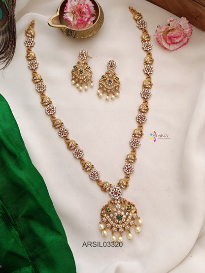 Peacock White Stone Long Haram