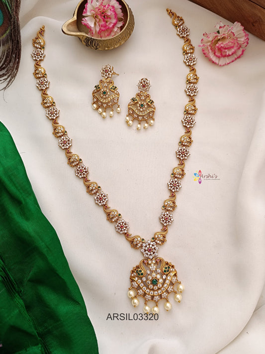 Peacock White Stone Long Haram