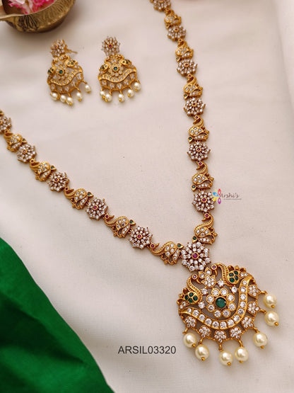 Peacock White Stone Long Haram