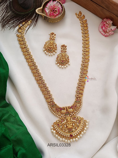 Mango and Lakshmi Pendant Long Haram