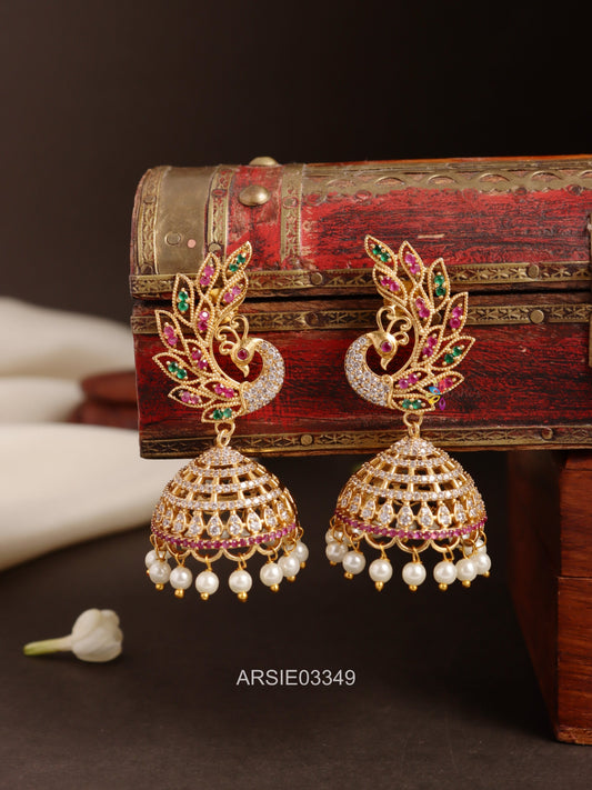 Peacock Stone Jhumka