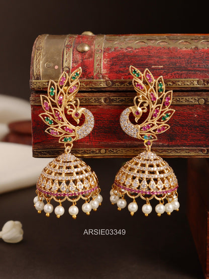 Peacock Stone Jhumka