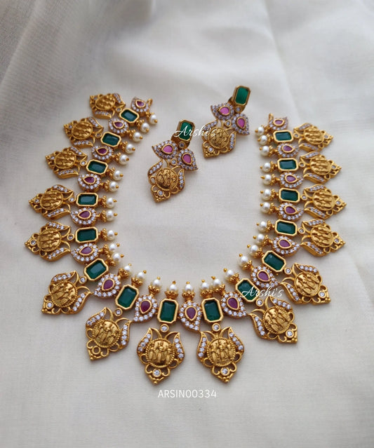Emerald Red and Green Ramparivar Necklace