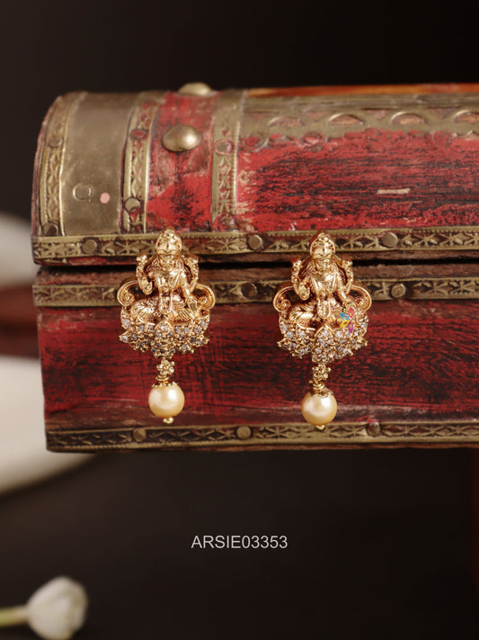 Lakshmi Single Pearl Drop Earrings