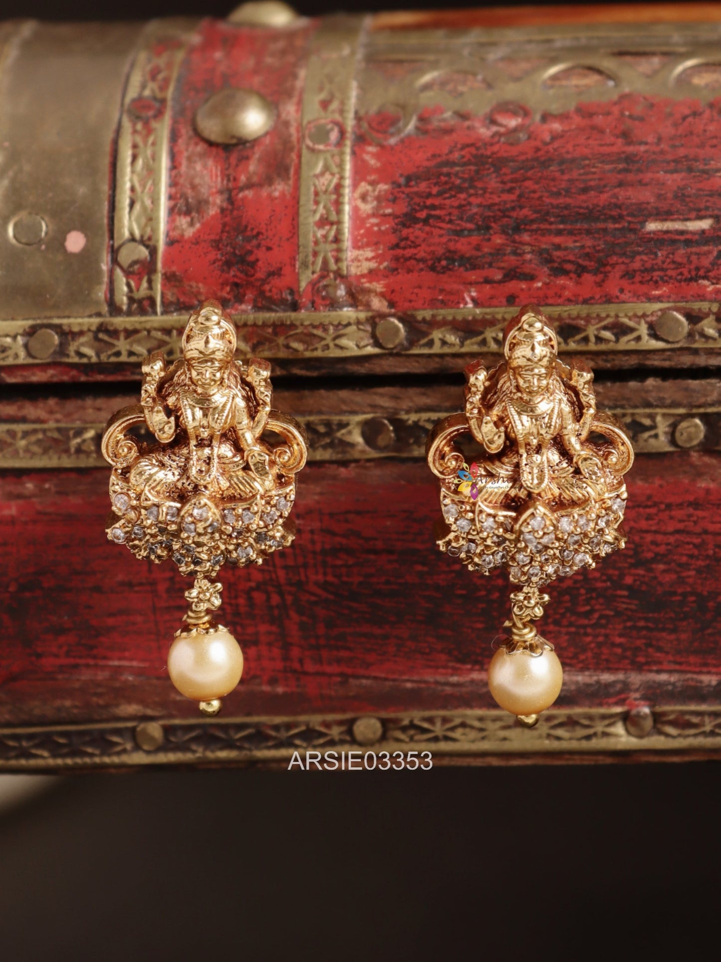 Lakshmi Single Pearl Drop Earrings
