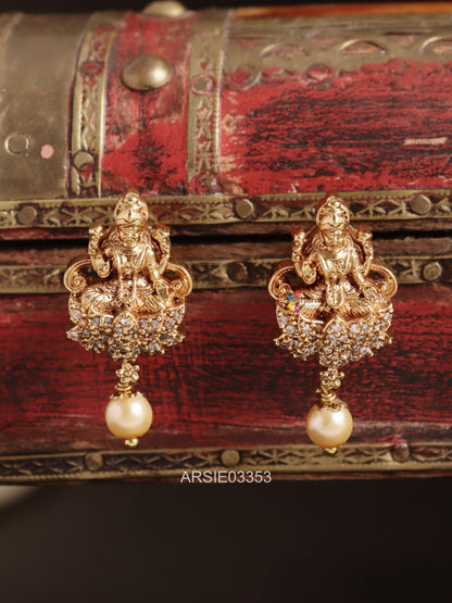 Lakshmi Single Pearl Drop Earrings