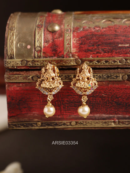Lakshmi Single Pearl Drop Earrings