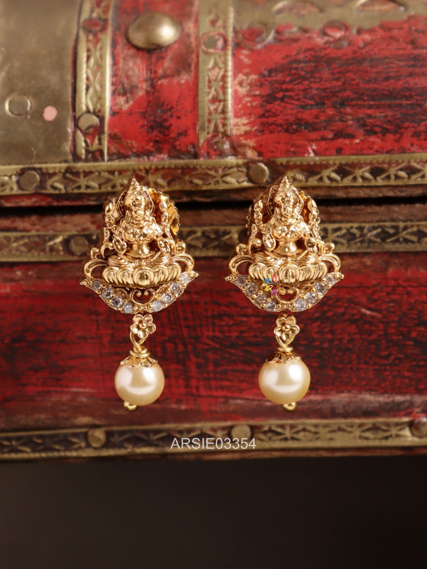 Lakshmi Single Pearl Drop Earrings