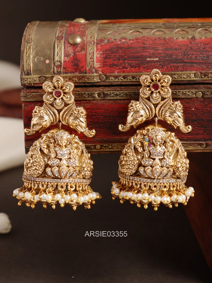 Antique Elephant and Lakshmi Jhumka