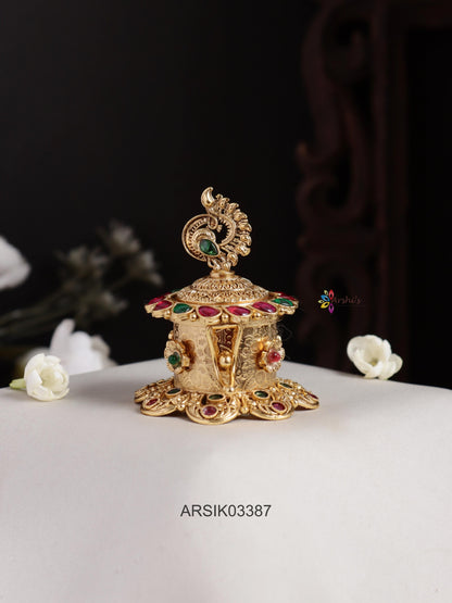 Antique Peacock Kumkum Box