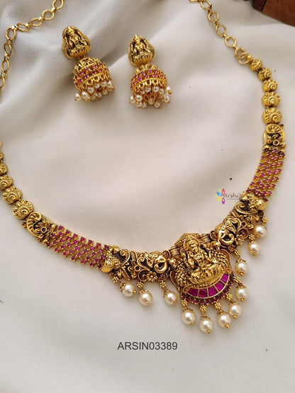 Antique Lakshmi Kemp Stone Necklace