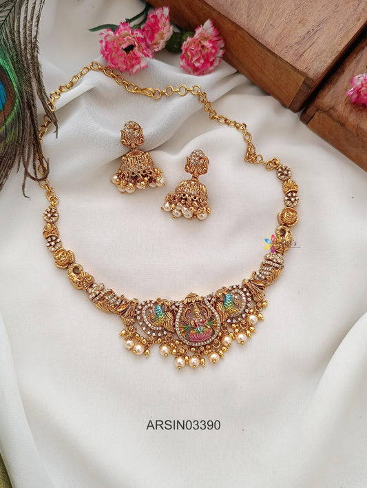 3D Enamel Lakshmi Necklace