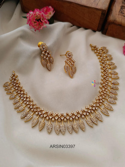 Diamond Look Like White Stone Necklace