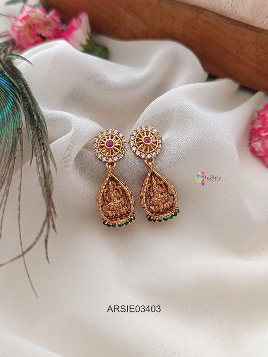Stone Lkashmi Drop Earrings