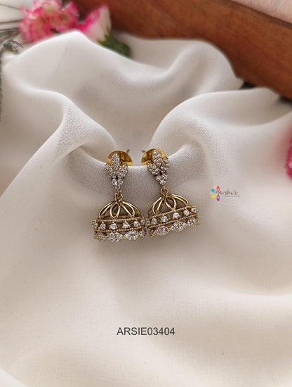 Victorian White Stone Jhumka