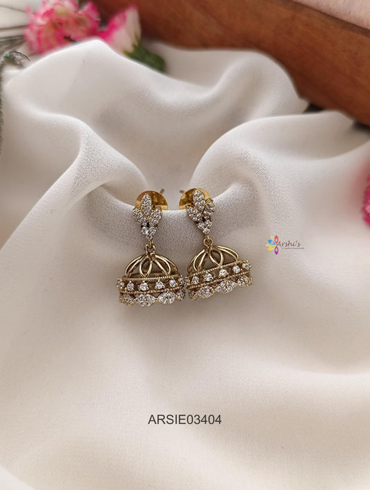 Victorian White Stone Jhumka