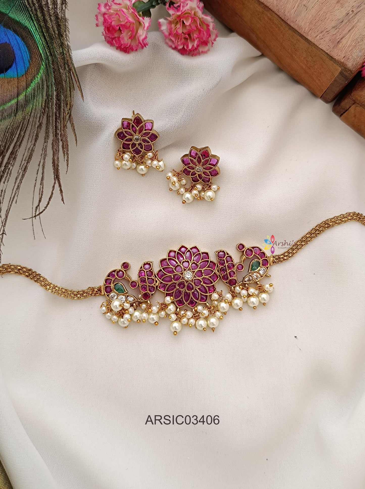 Kemp and Green Stone Choker