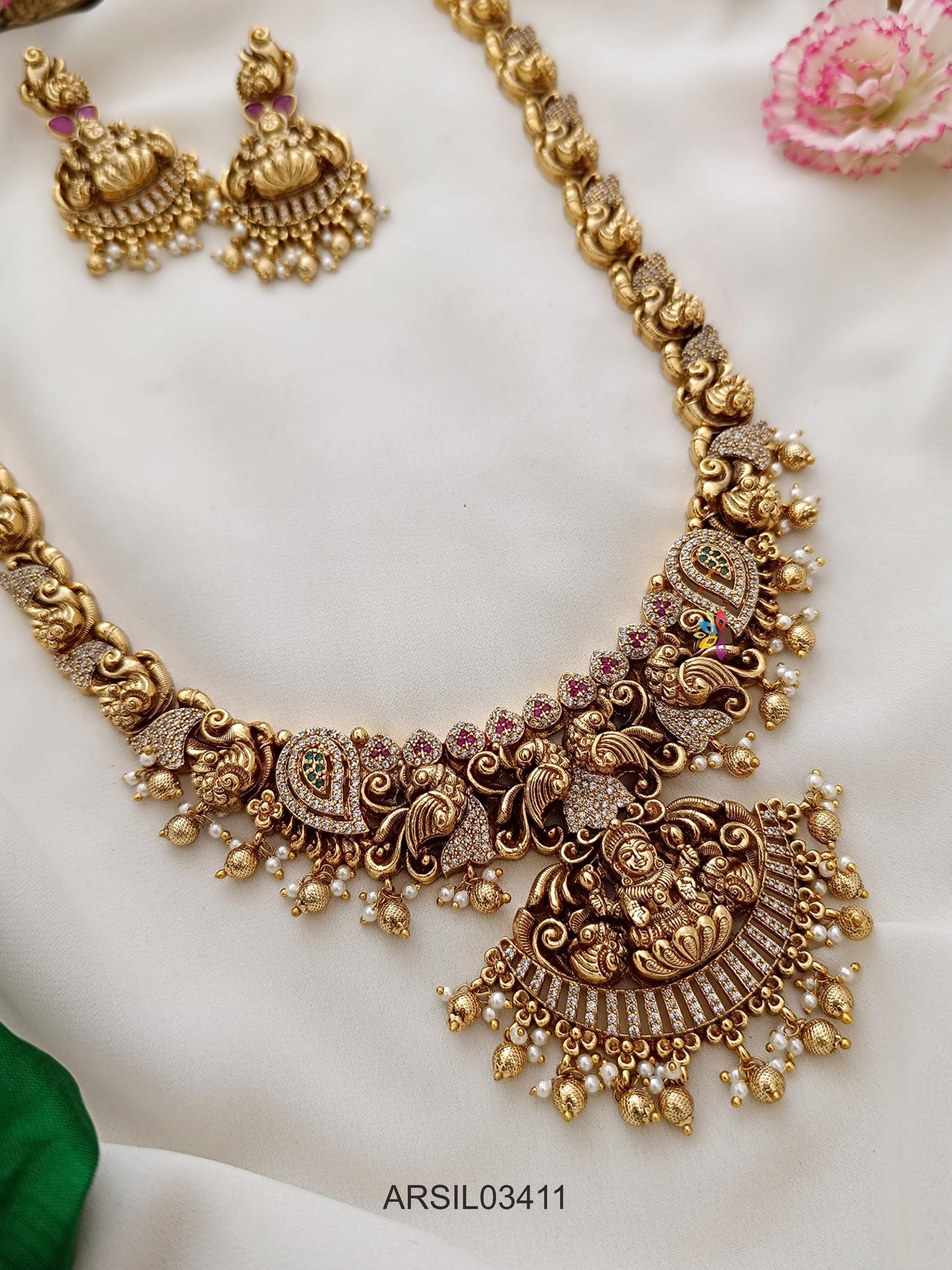 Antique Temple White Stone Long Haram