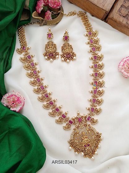 Peacock Ruby Stone Long Haram