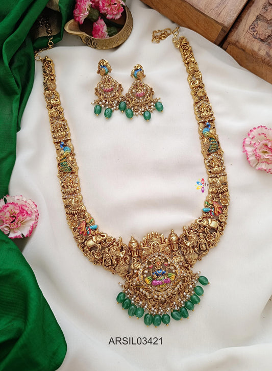 3D Enamel Green Bead Long Haram