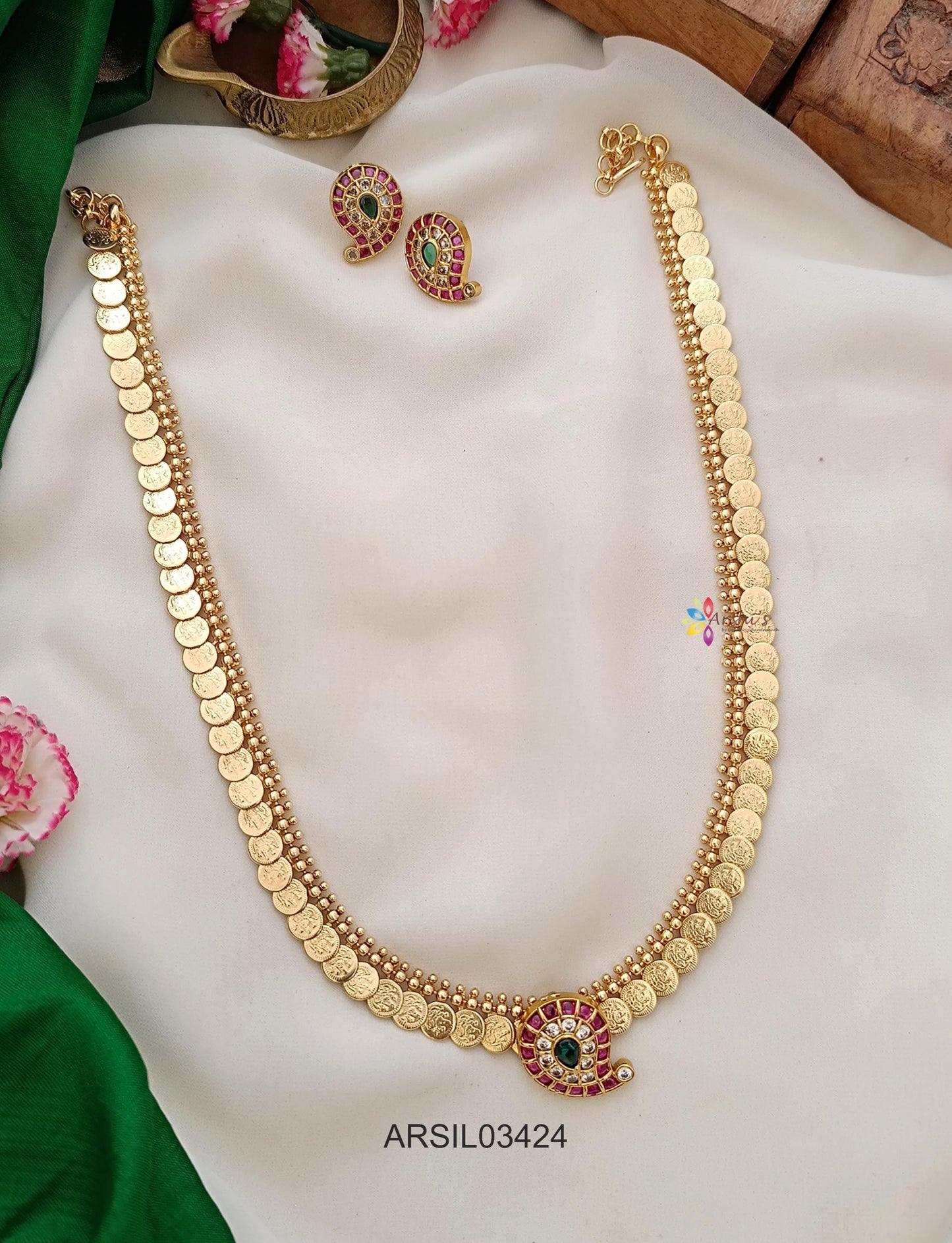 Coin and Mango Pendant Long Haram